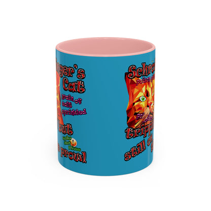 schrodinger's cat - Accent Mug (turquoise)