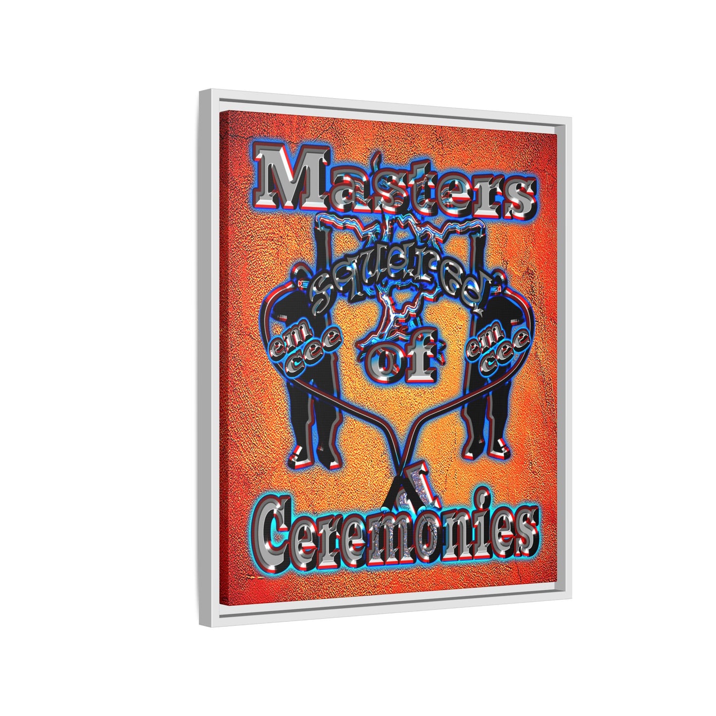 em cee squared - framed canvas art (burnt orange)