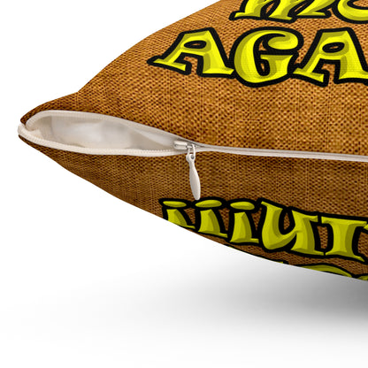 shoot the moon again - Spun Polyester Square Pillow - (dichromatic brown papyrus)