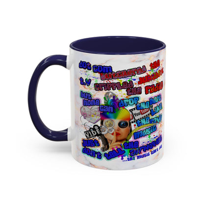 drop the beat - Accent Mug (white marble)