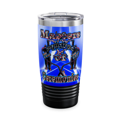 em cee squared - Ringneck Tumbler, 20oz (blue-white wave)