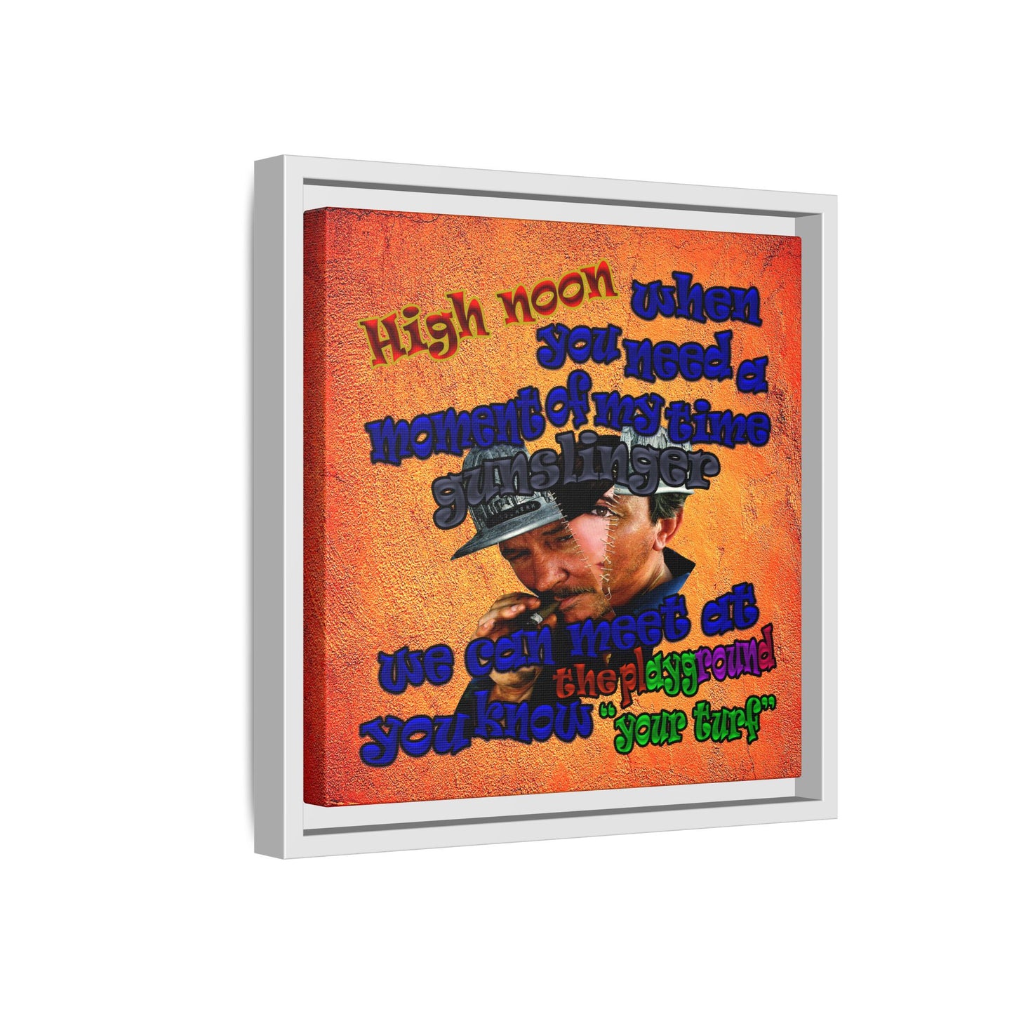 high noon - framed canvas art (burnt orange)