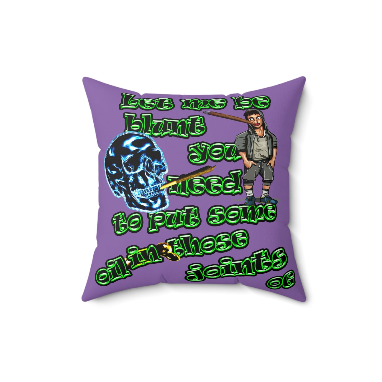 og - Faux Suede Square Pillow - (light purple)
