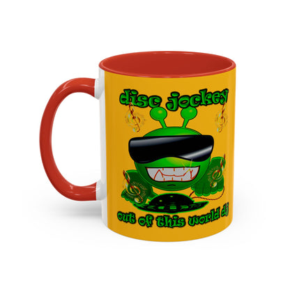 disc jockey - Accent Mug (yellow)