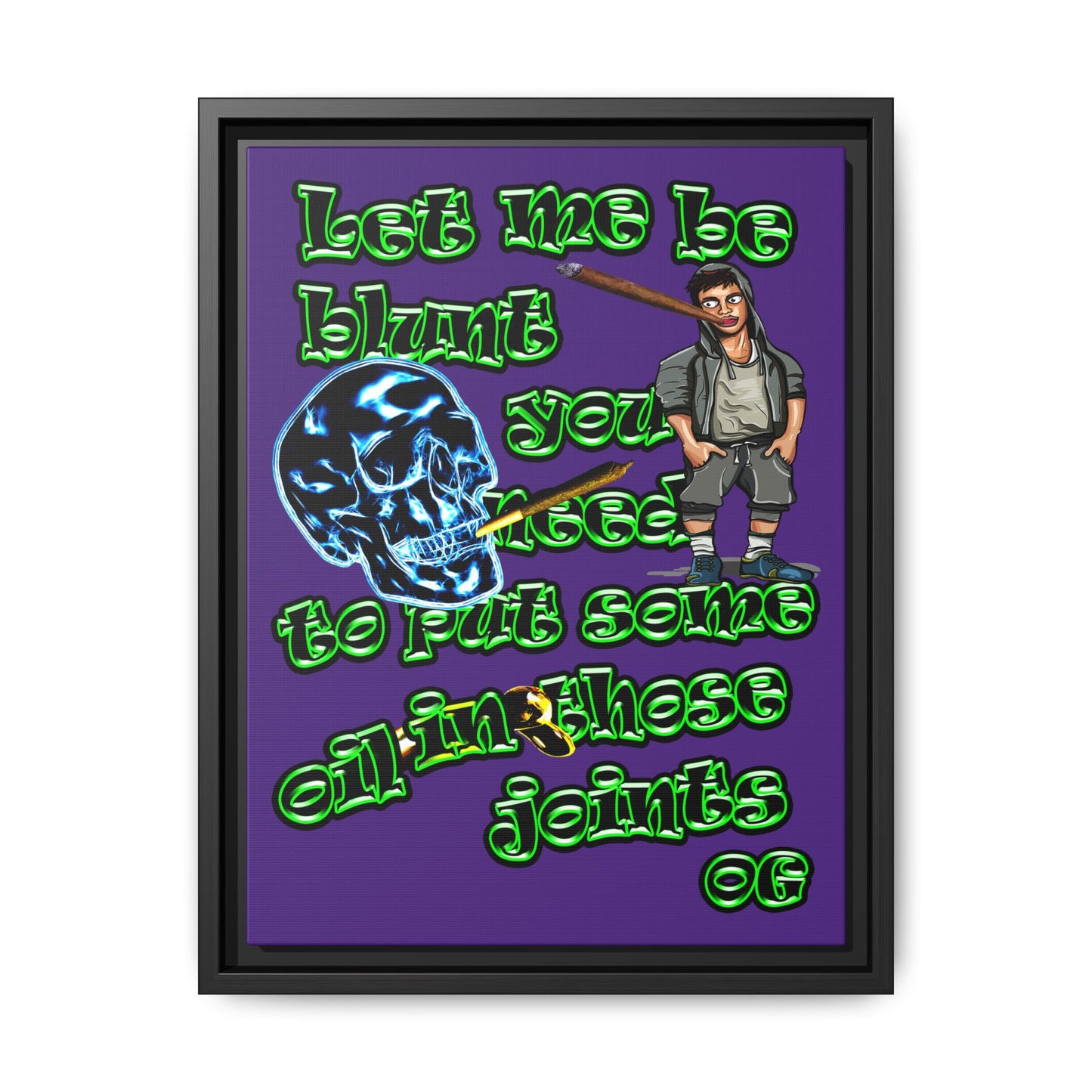 og - framed canvas art (purple)