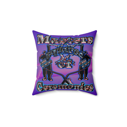 em cee squared - Spun Polyester Square Pillow - (purple-pink wave)