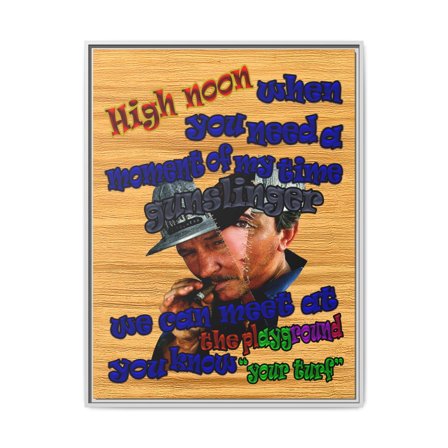 high noon - framed canvas art (butterscotch wood finish)