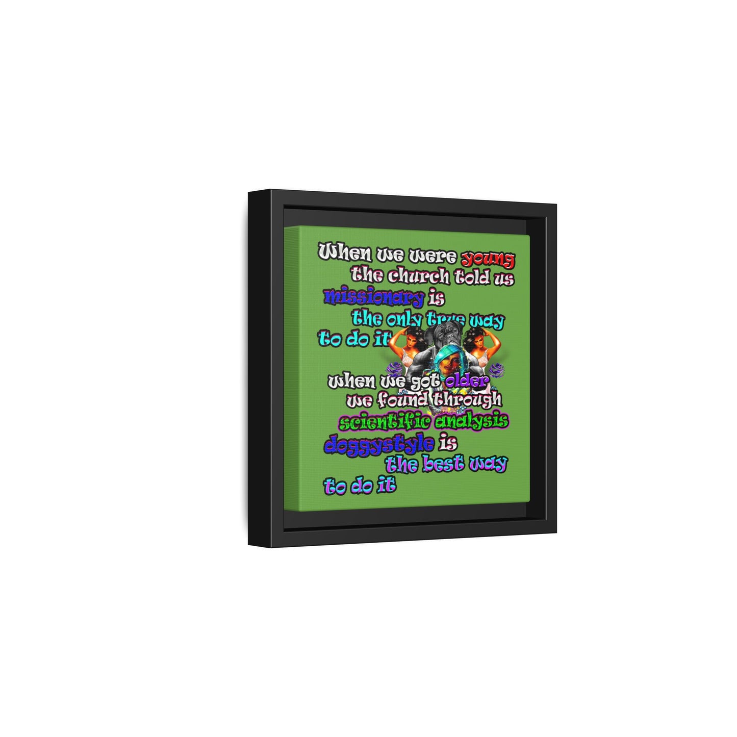 doggystyle - framed canvas art (green)