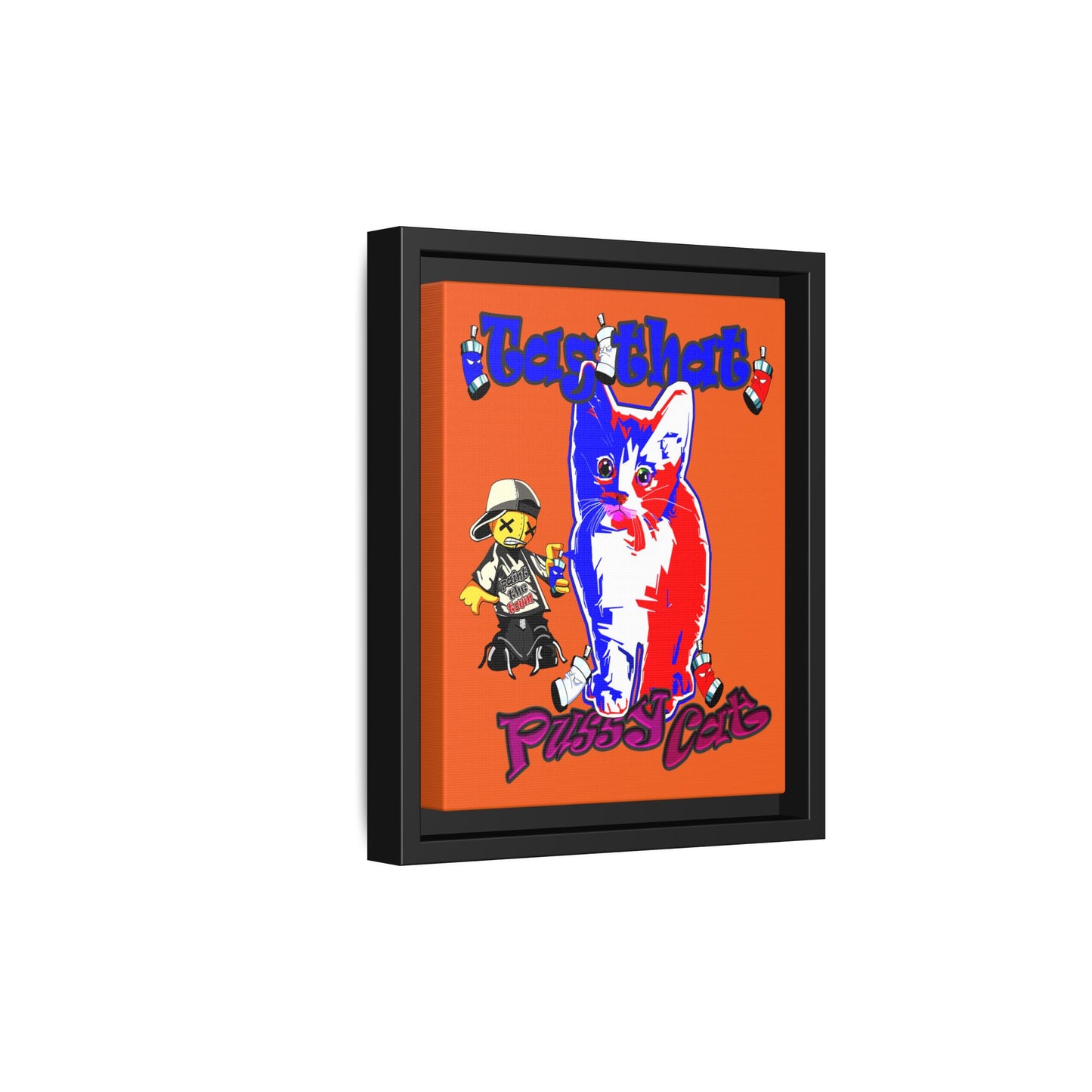 tag that - framed canvas art (orange)