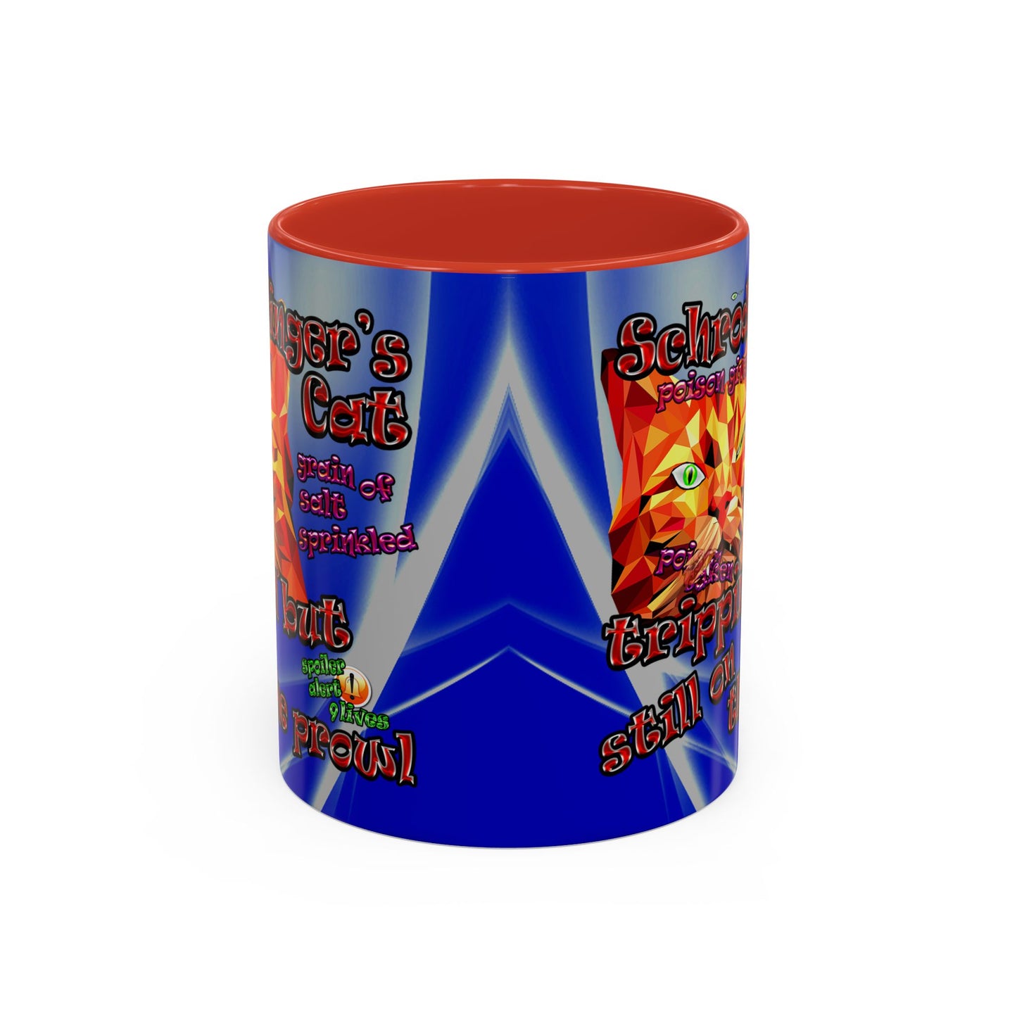 schrodinger's cat - Accent Mug (blue-white wave)
