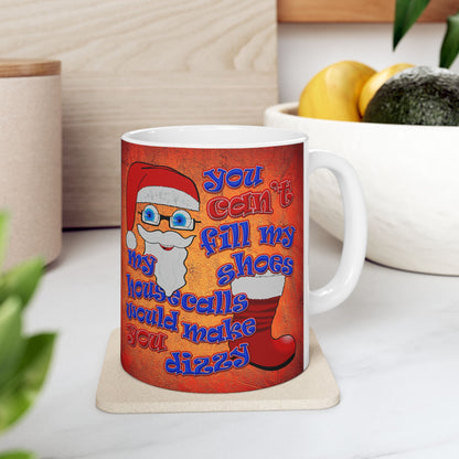 santa's shoes - White Mug (burnt orange)