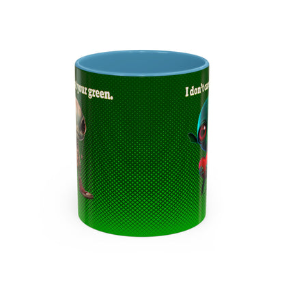 I don't care that your grey - Accent Mug (logo green)