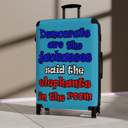 donkeys and elephants - Suitcase (turquoise)