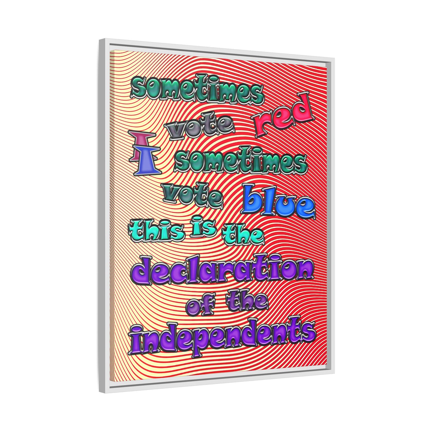 declaration of the independents - framed canvas art (yellow-orange wave)