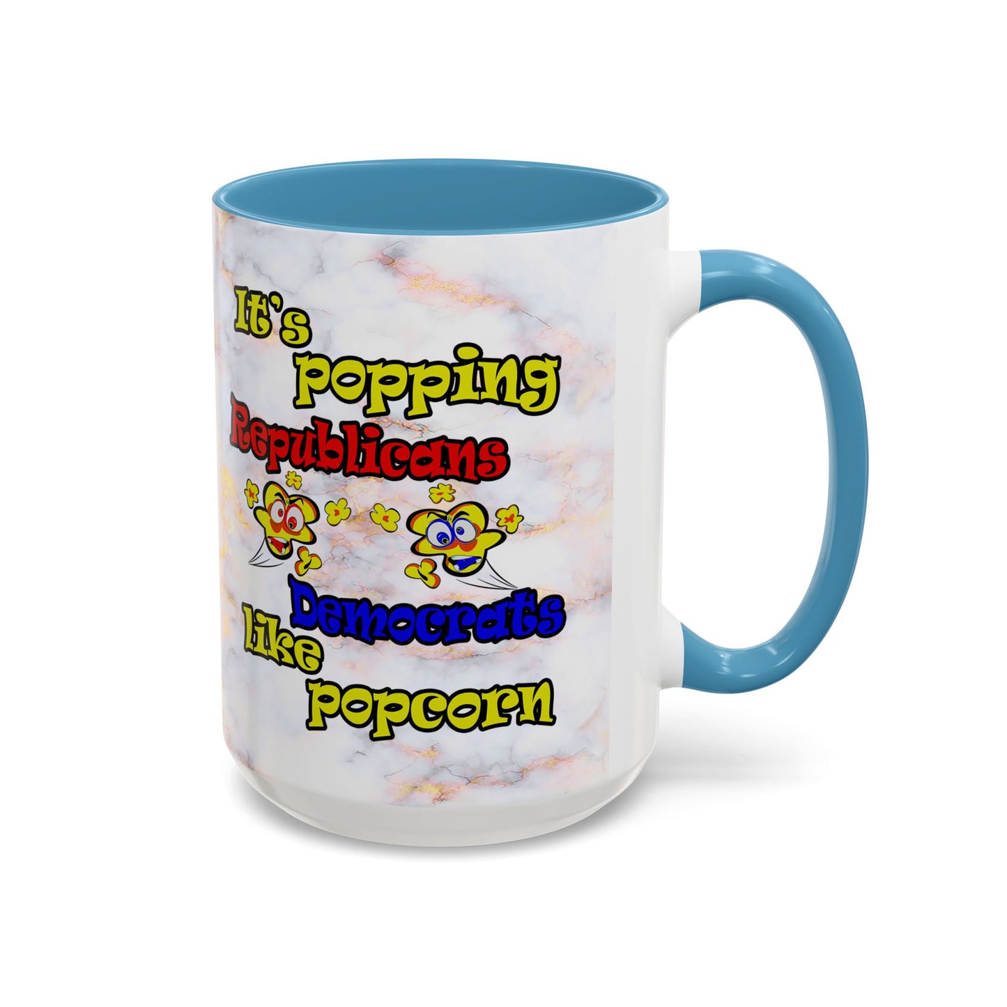popping like popcorn - Accent Mug (white marble)