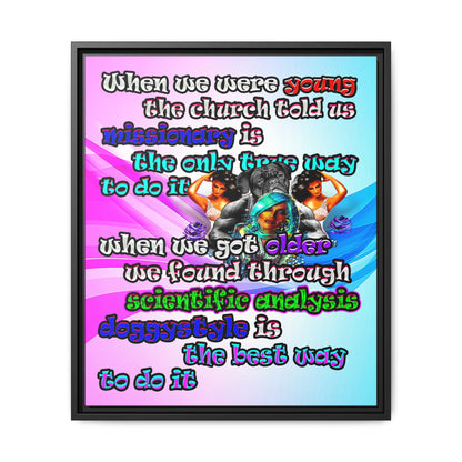 doggystyle - framed canvas art (light blue-pink wave)