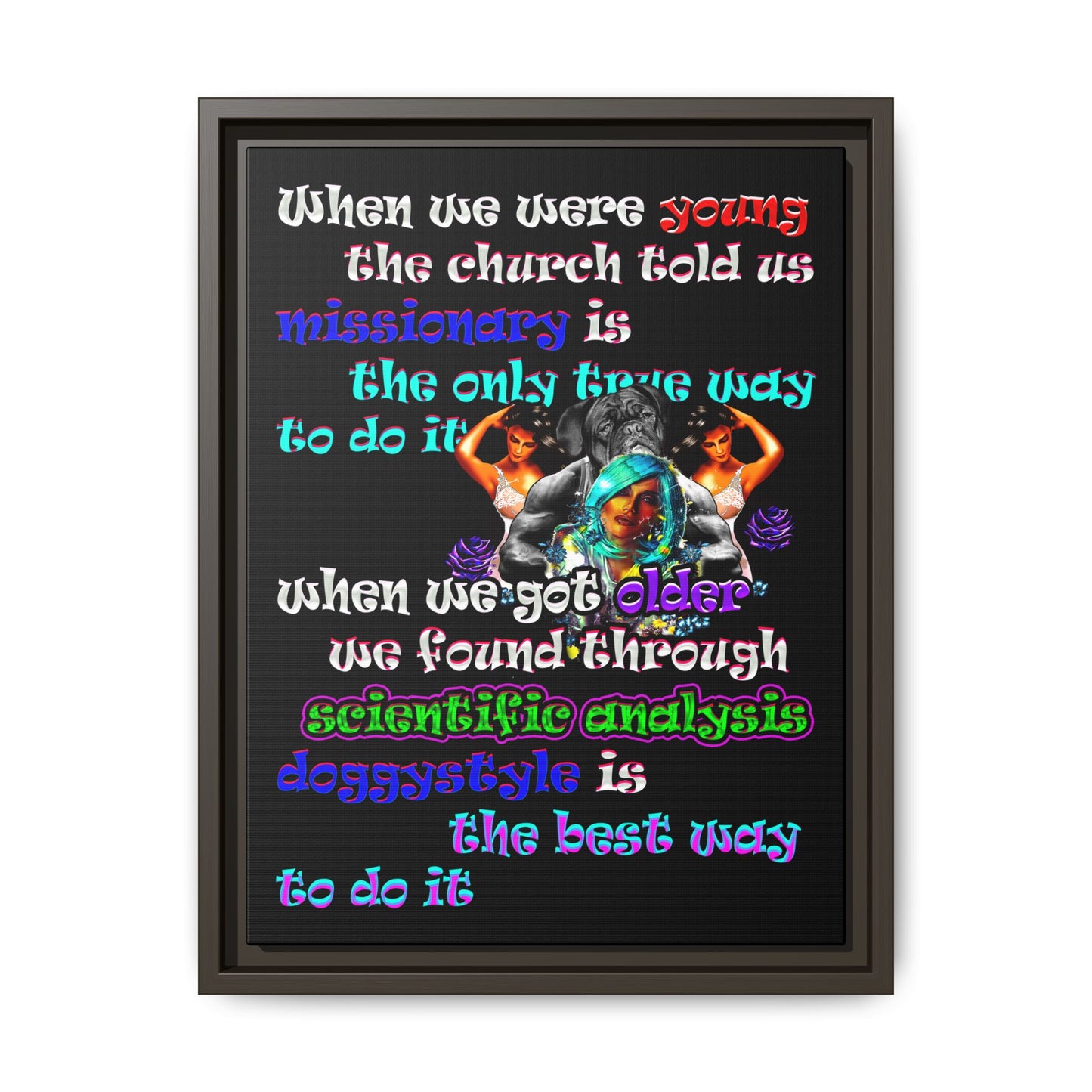 doggystyle - framed canvas art (black)