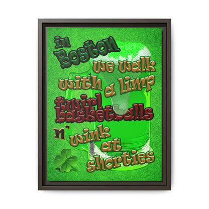 celtics logo - framed canvas art (green turf)