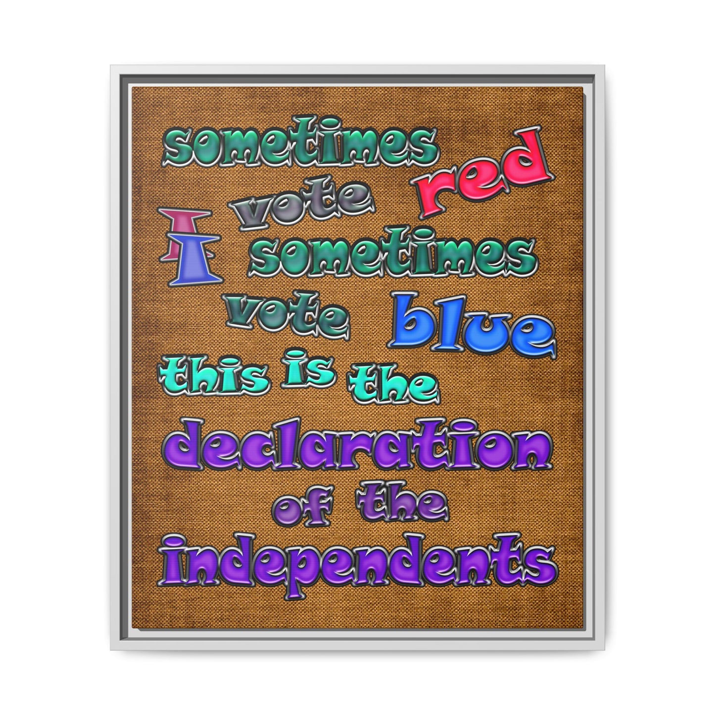 declaration of the independents - framed canvas art (brown papyrus)