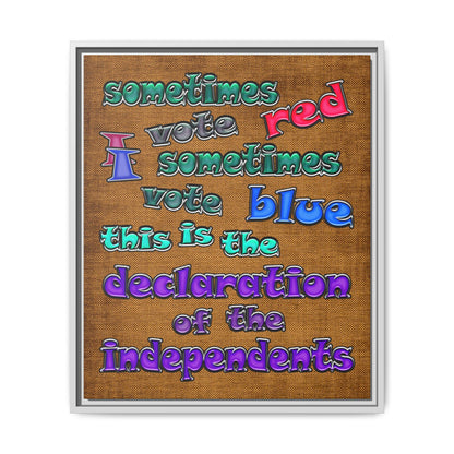 declaration of the independents - framed canvas art (brown papyrus)