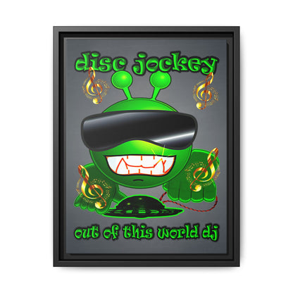 disc jockey - framed canvas art (grey-light grey)