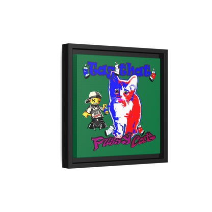 tag that - framed canvas art (dark green)