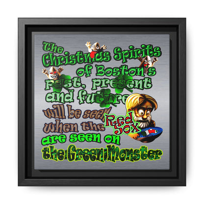 christmas spirits of boston - framed canvas art (brushed nickel)