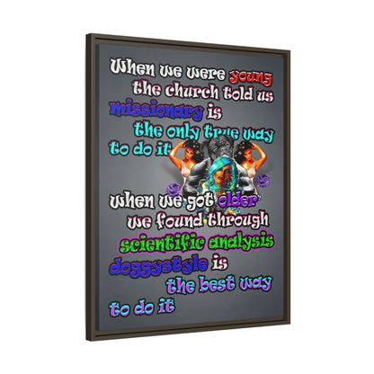 doggystyle - framed canvas art (grey-light grey)