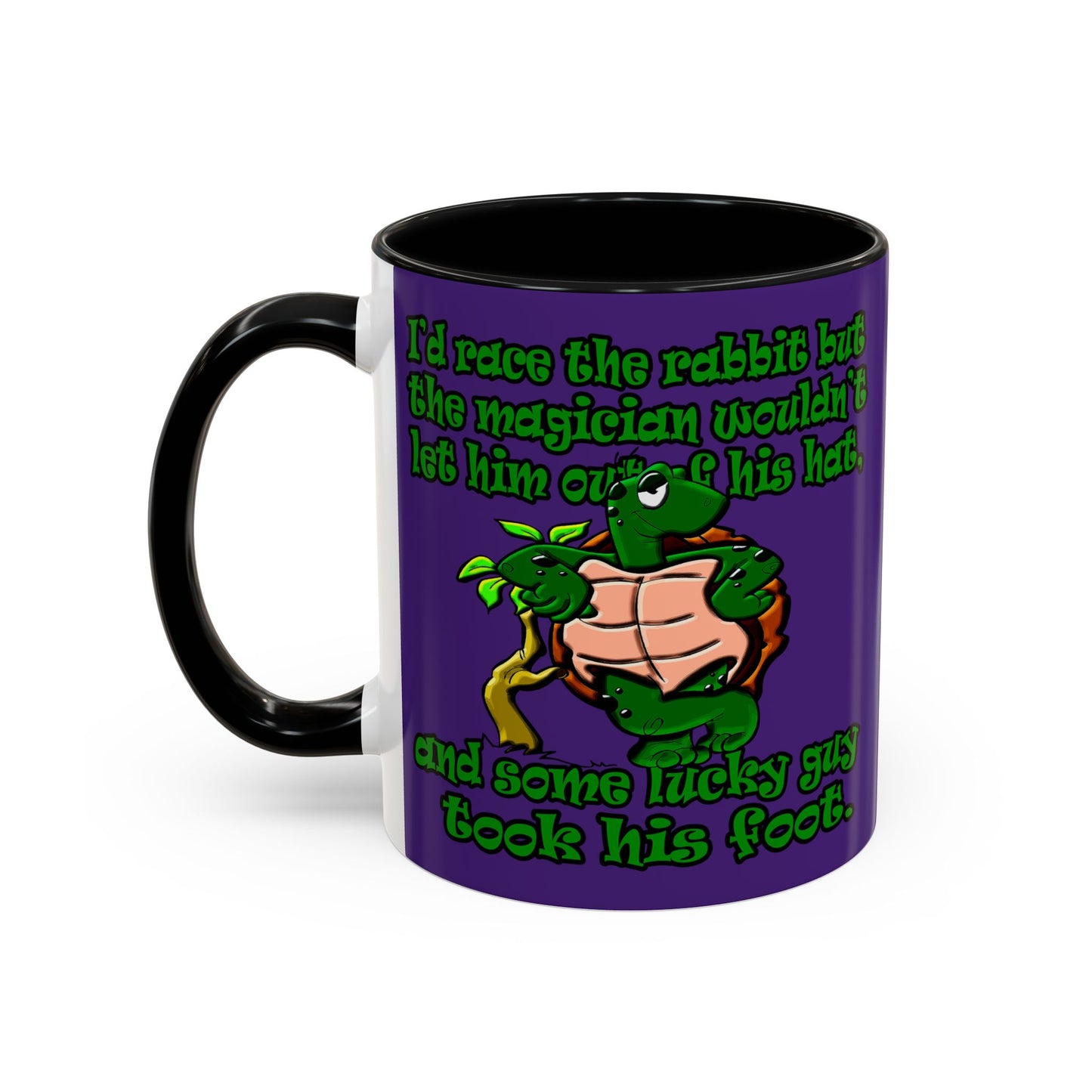 turtle race - Accent Mug (purple)