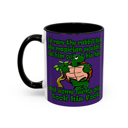 turtle race - Accent Mug (purple)