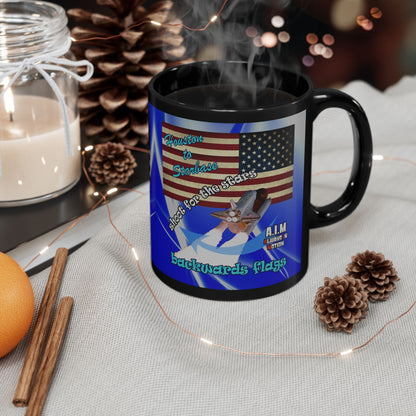shoot for the stars - Black Mug (blue-white wave)