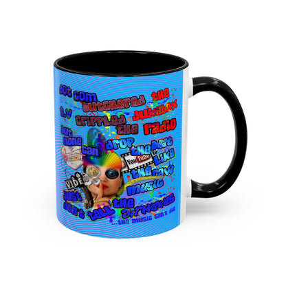 drop the beat - Accent Mug (light blue-purple wave)