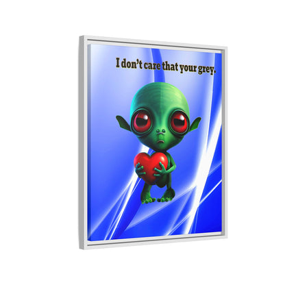 I don't care that your grey - framed canvas art (blue-white wave)
