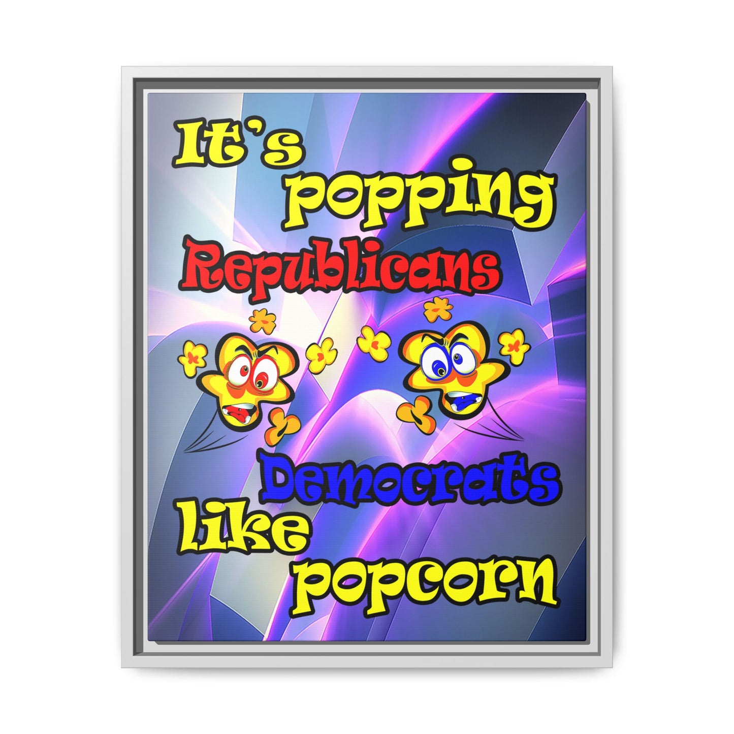 popping like popcorn - framed canvas art (grey-pink wave)
