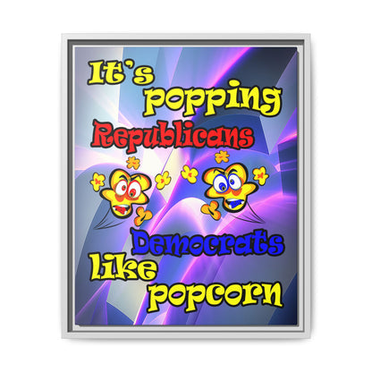 popping like popcorn - framed canvas art (grey-pink wave)