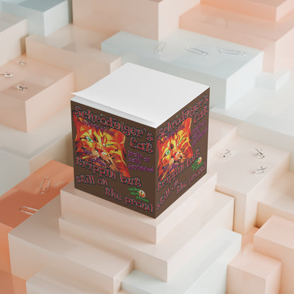 schrodinger's cat - note cube (brown)