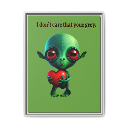 I don't care that your grey - framed canvas art (green)