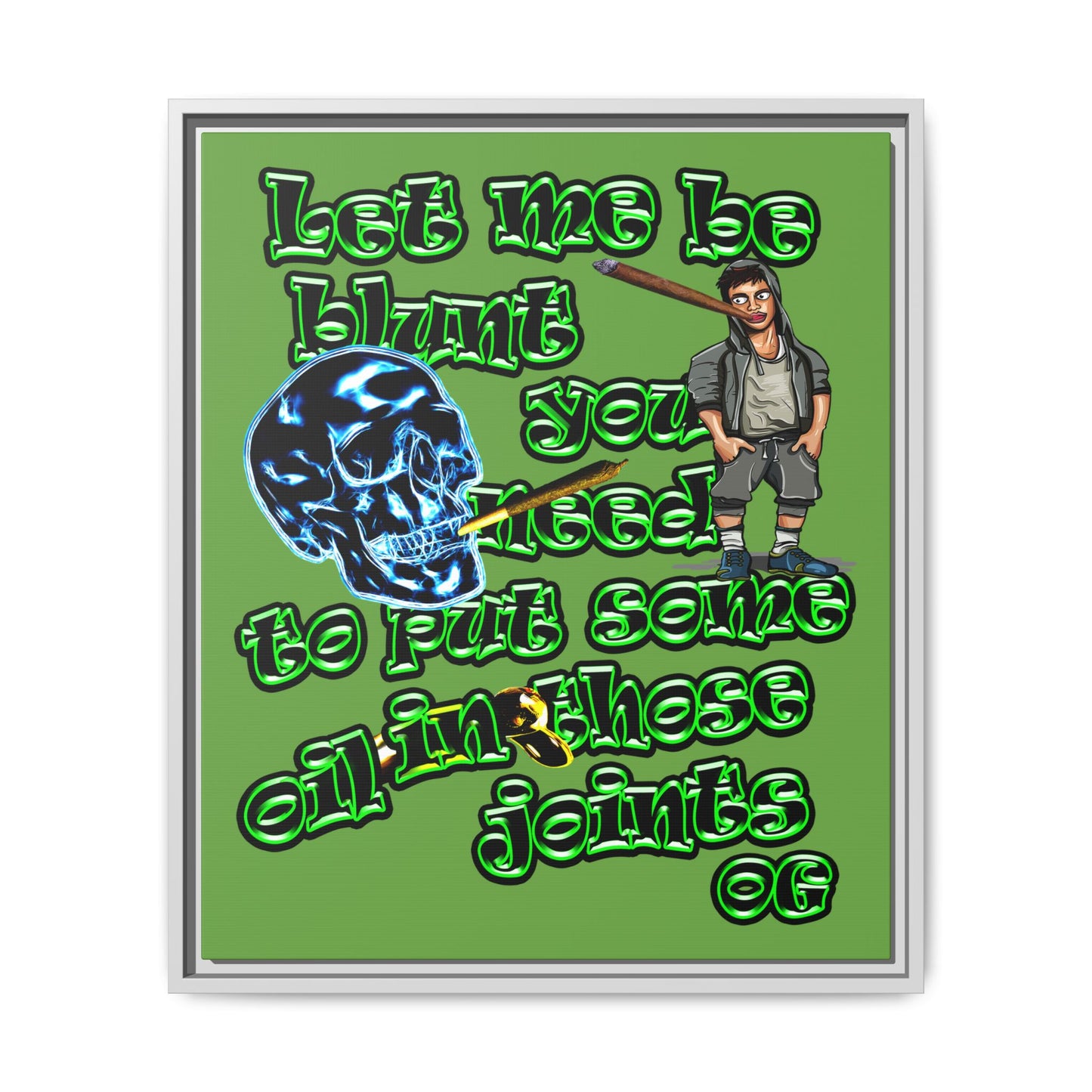 og - framed canvas art (green)