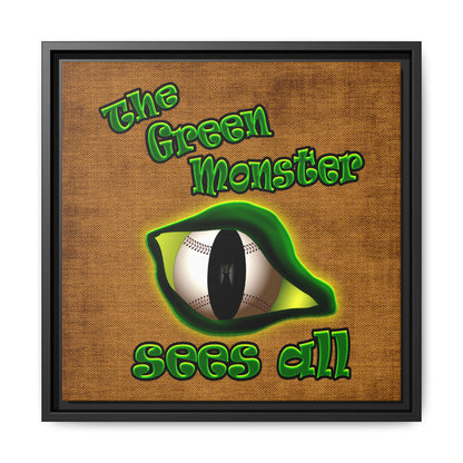green monster - framed canvas art (brown papyrus)