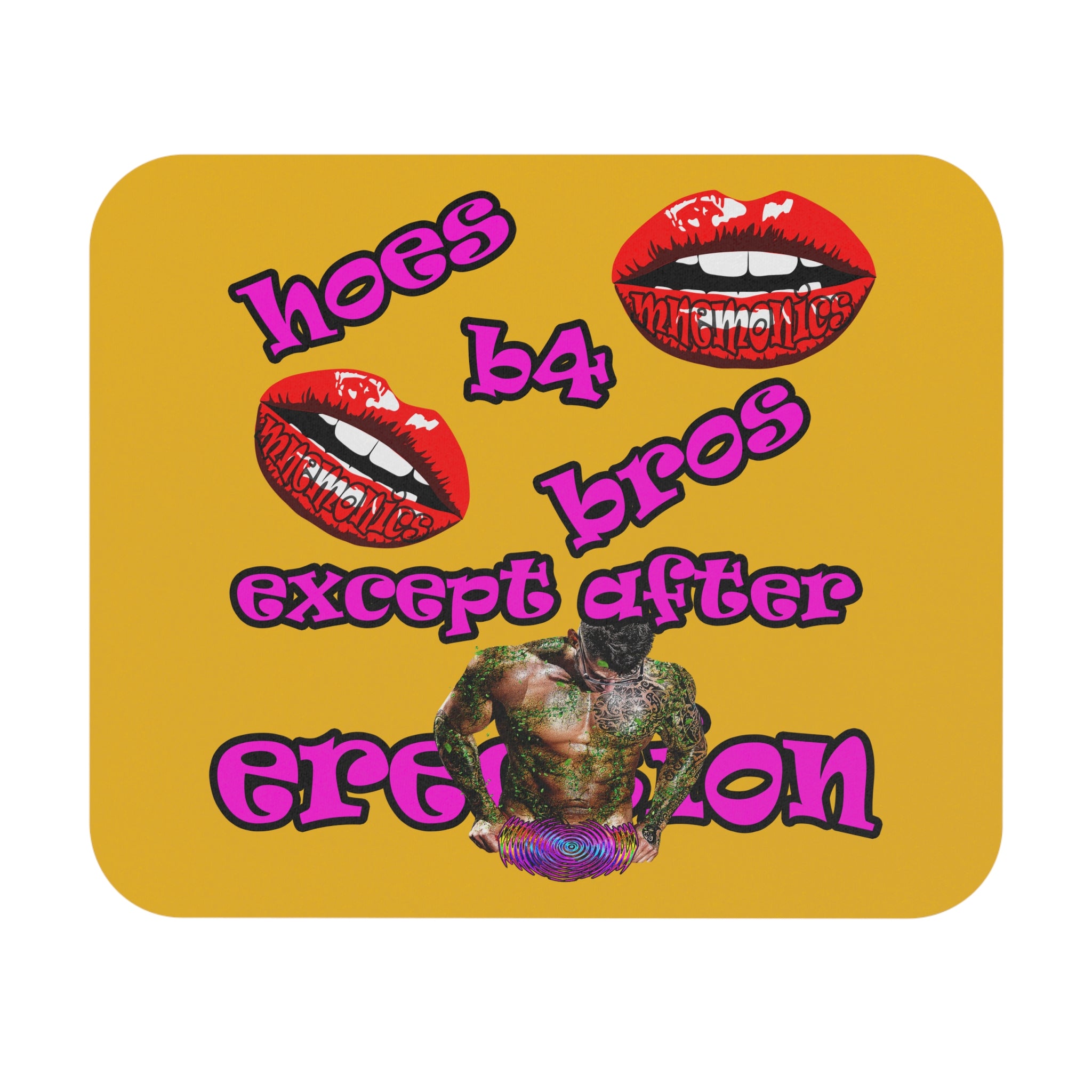 hoes b4 bros - Mouse Pad (Rectangle) (yellow)