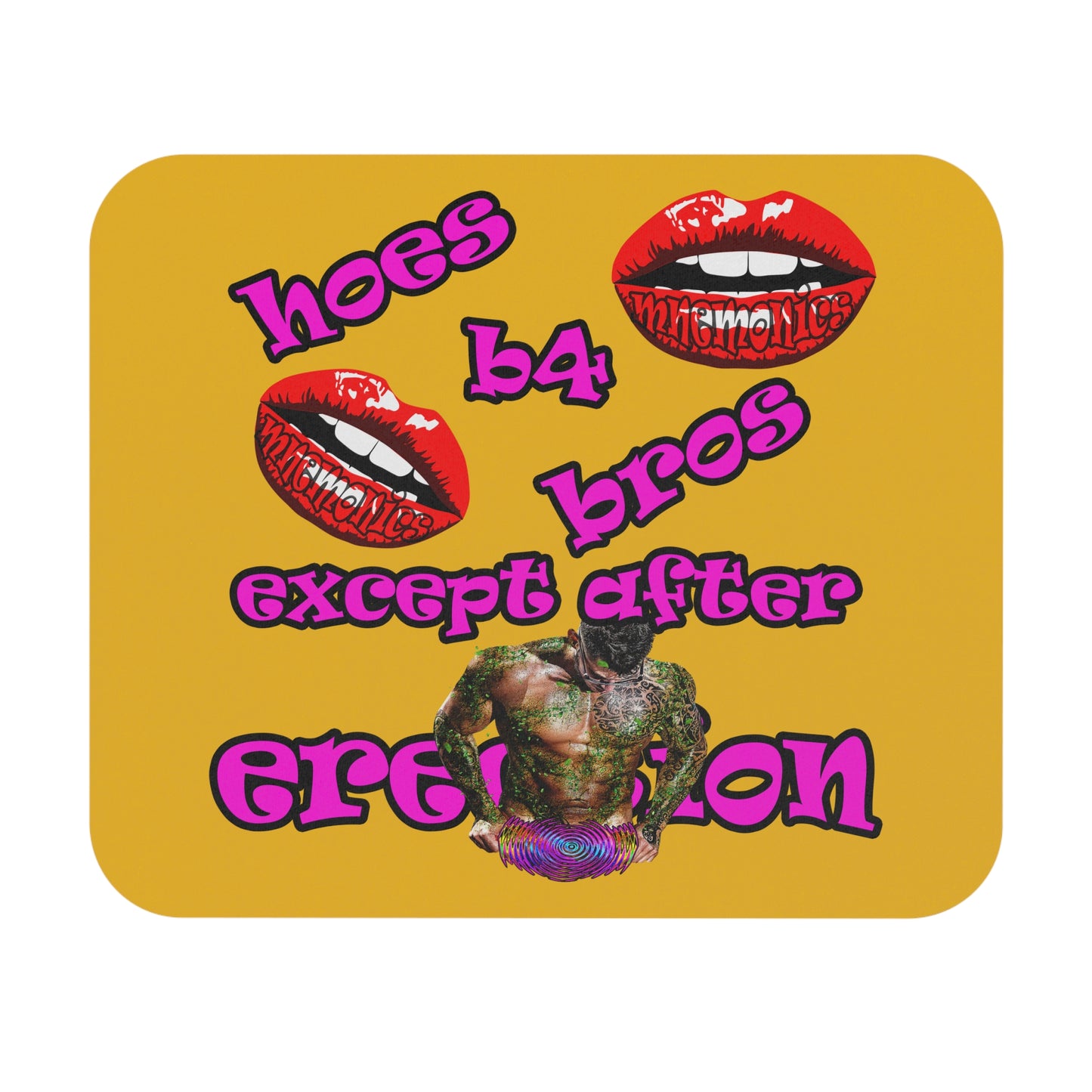 hoes b4 bros - Mouse Pad (Rectangle) (yellow)