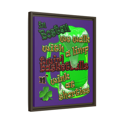 celtics logo - framed canvas art (purple)