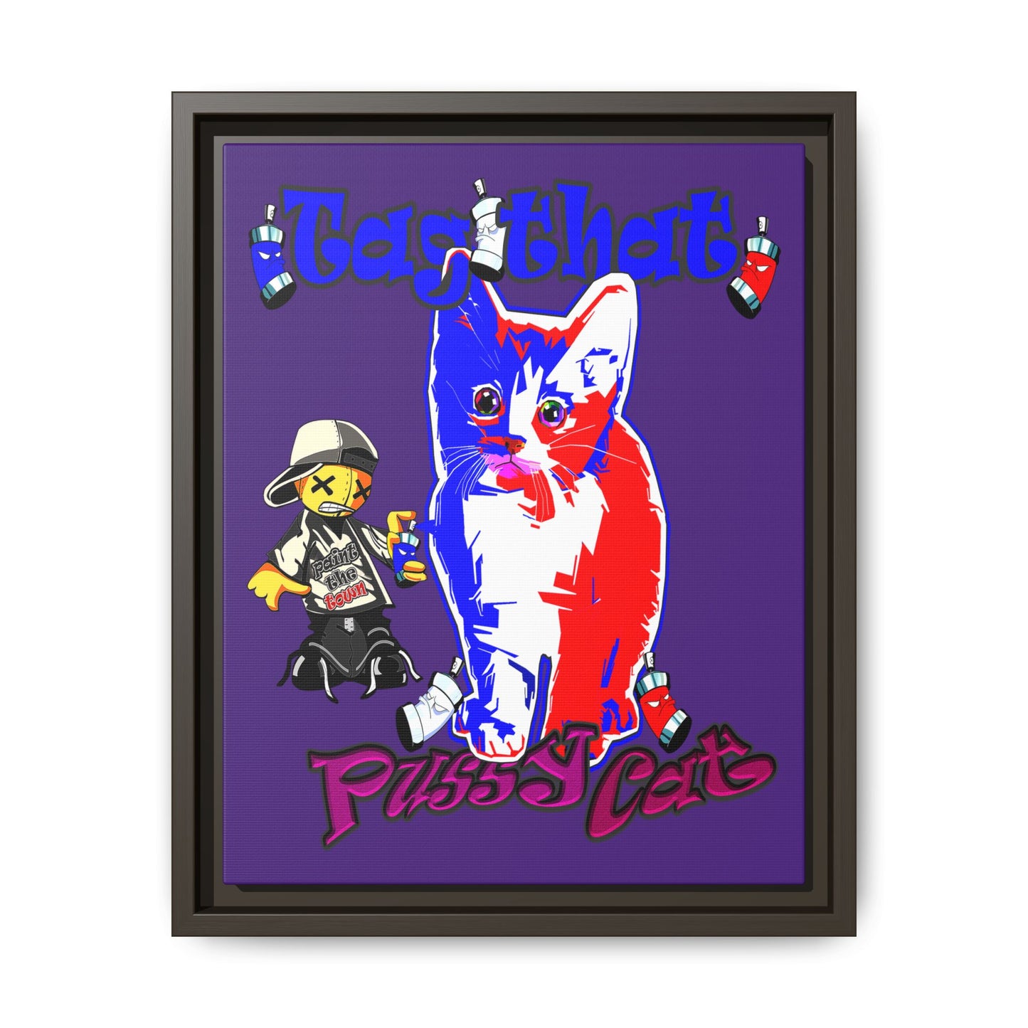 tag that - framed canvas art (purple)