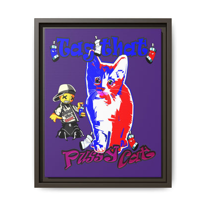 tag that - framed canvas art (purple)