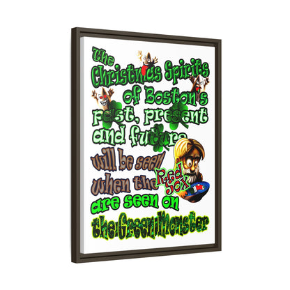 christmas spirits of boston - framed canvas art (white)