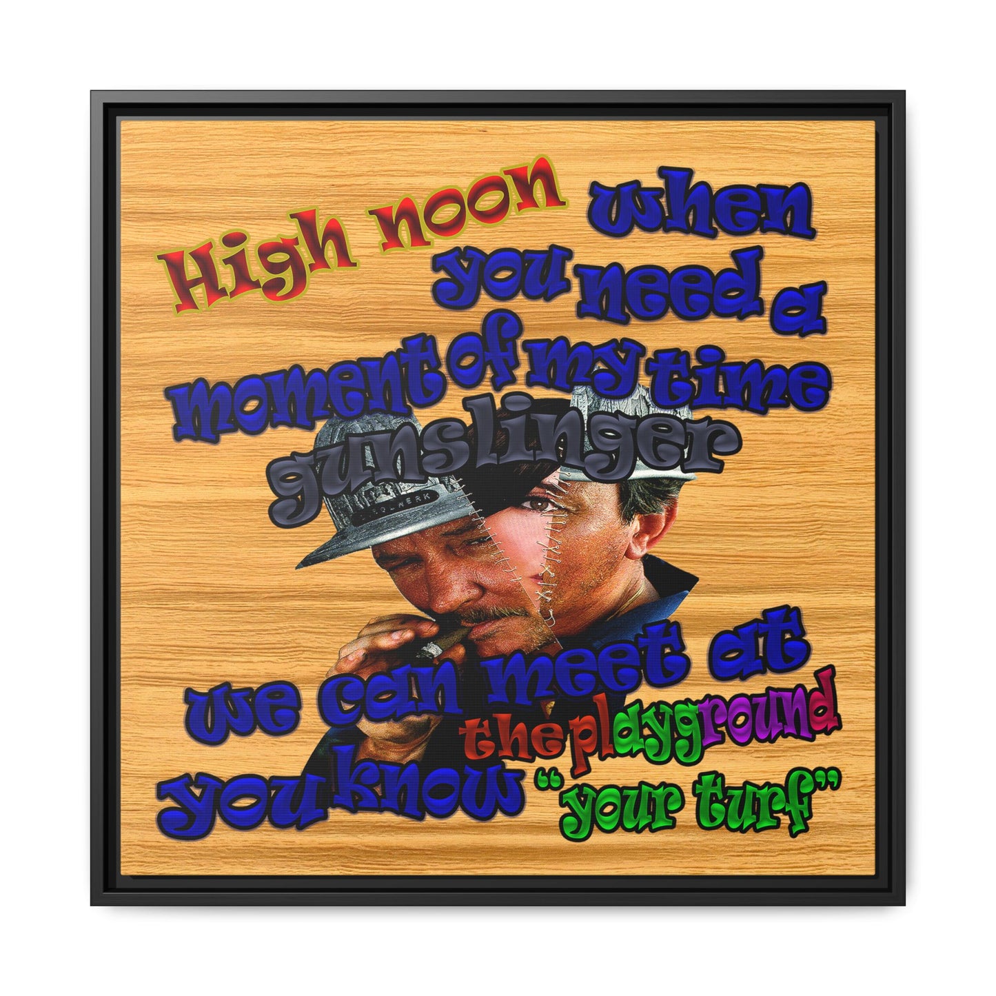 high noon - framed canvas art (butterscotch wood finish)