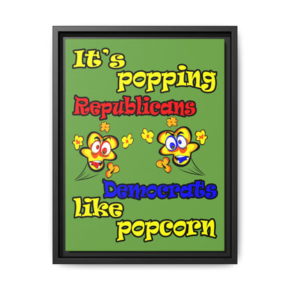 popping like popcorn - framed canvas art (green)