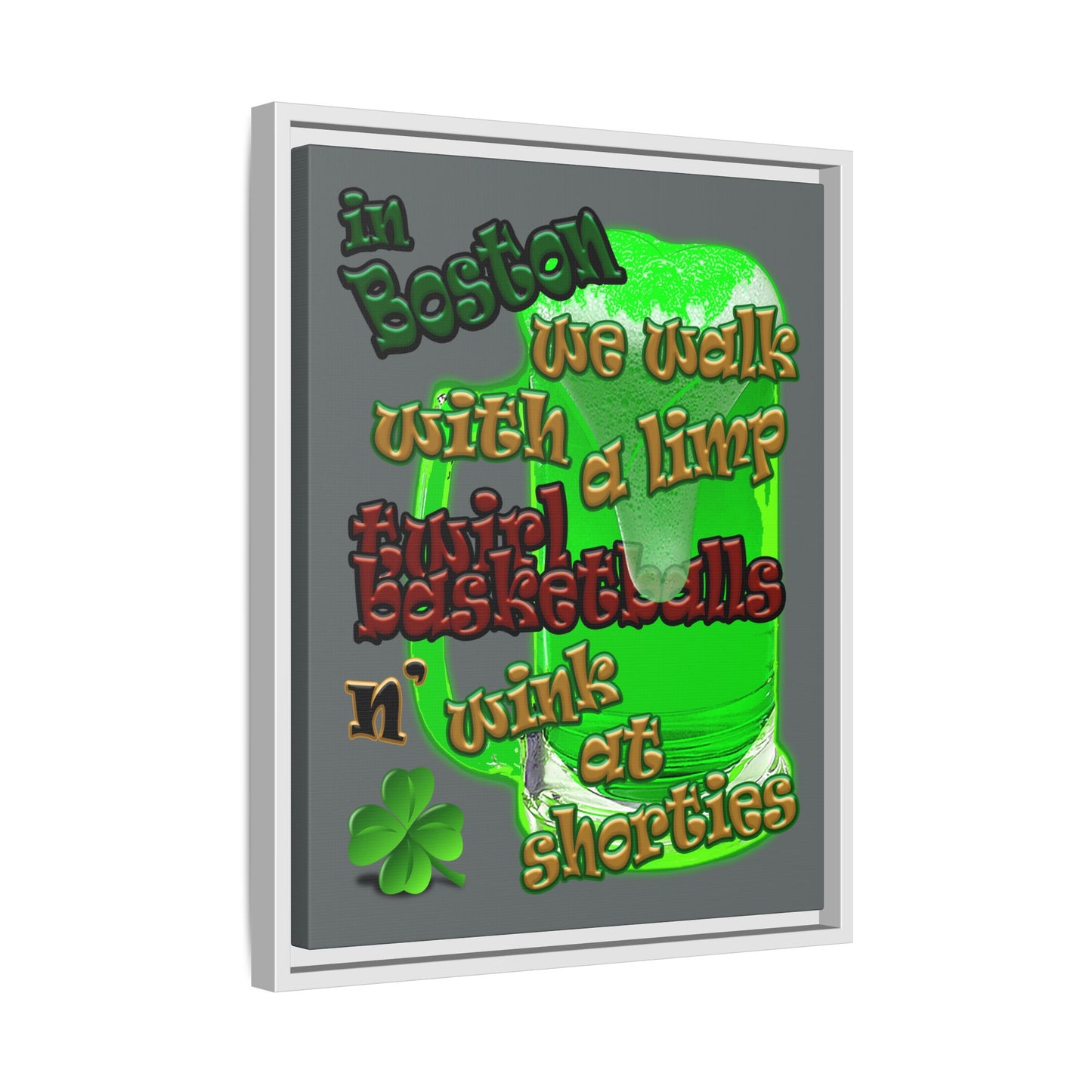 celtics logo - framed canvas art (dark grey)