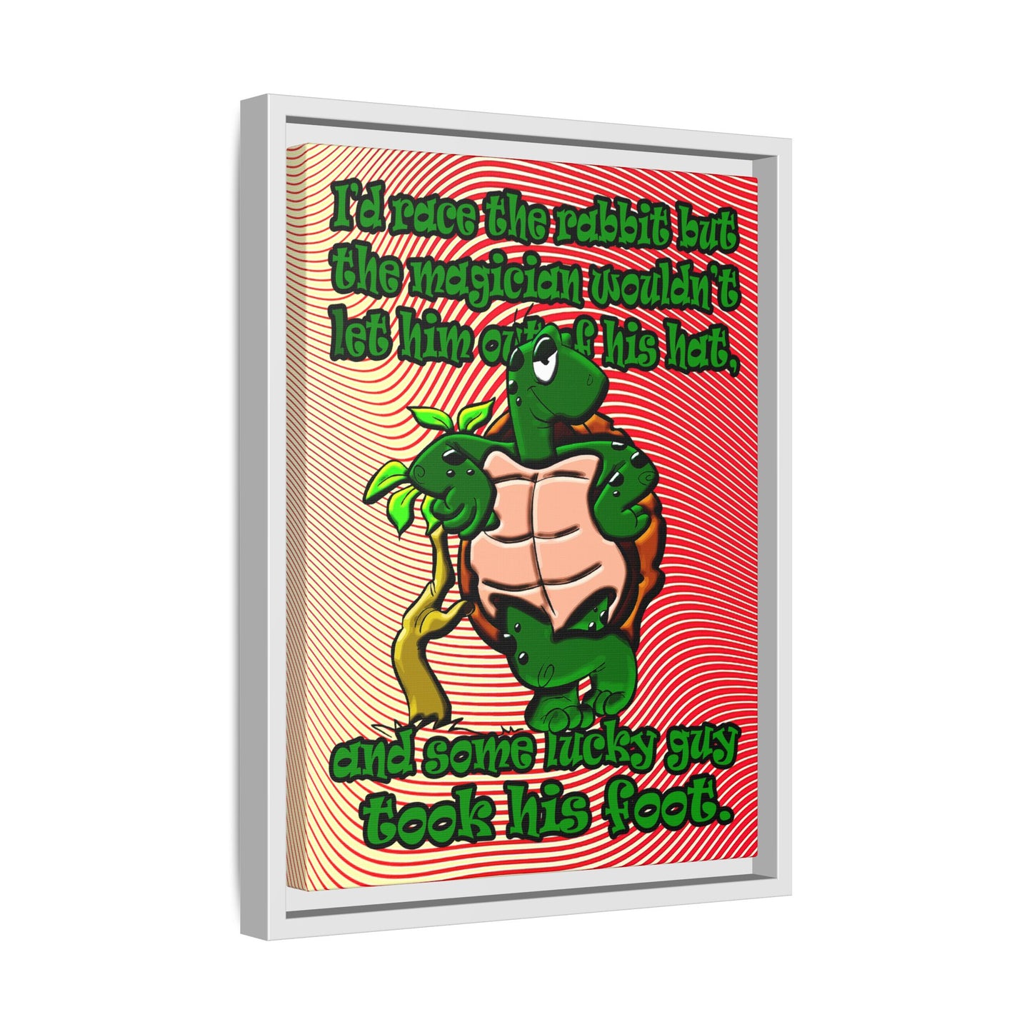 turtle race - framed canvas art (yellow-orange wave)