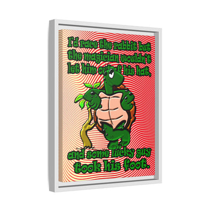 turtle race - framed canvas art (yellow-orange wave)